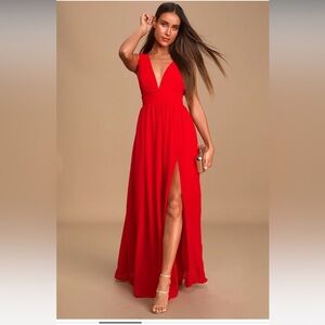 Lulu’s Heavenly Hues Red Maxi Dress